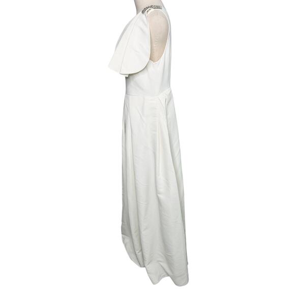 Sachin & Babi Martina One-Shoulder Gown Jeweled Wedding Dress white size 8 - Picture 8 of 16